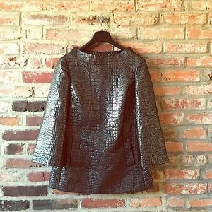 CARLISLE Sabrina Neckline Jacquard Top